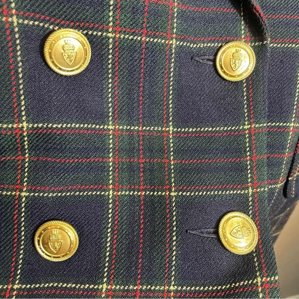 Talbots Vintage Plaid Wool Blazer size 8 petite - Picture 5 of 8